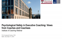 Psychological Safety in Executive Coaching